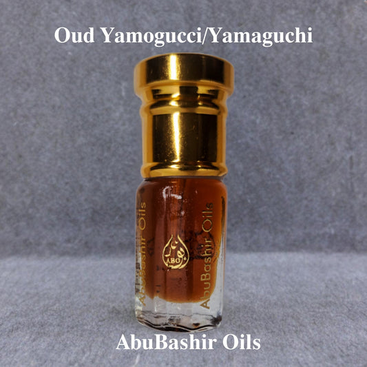 Oud YamogucciYamaguchi fragrance oil bottle by AbuBashir Oils with amber and citrus notes